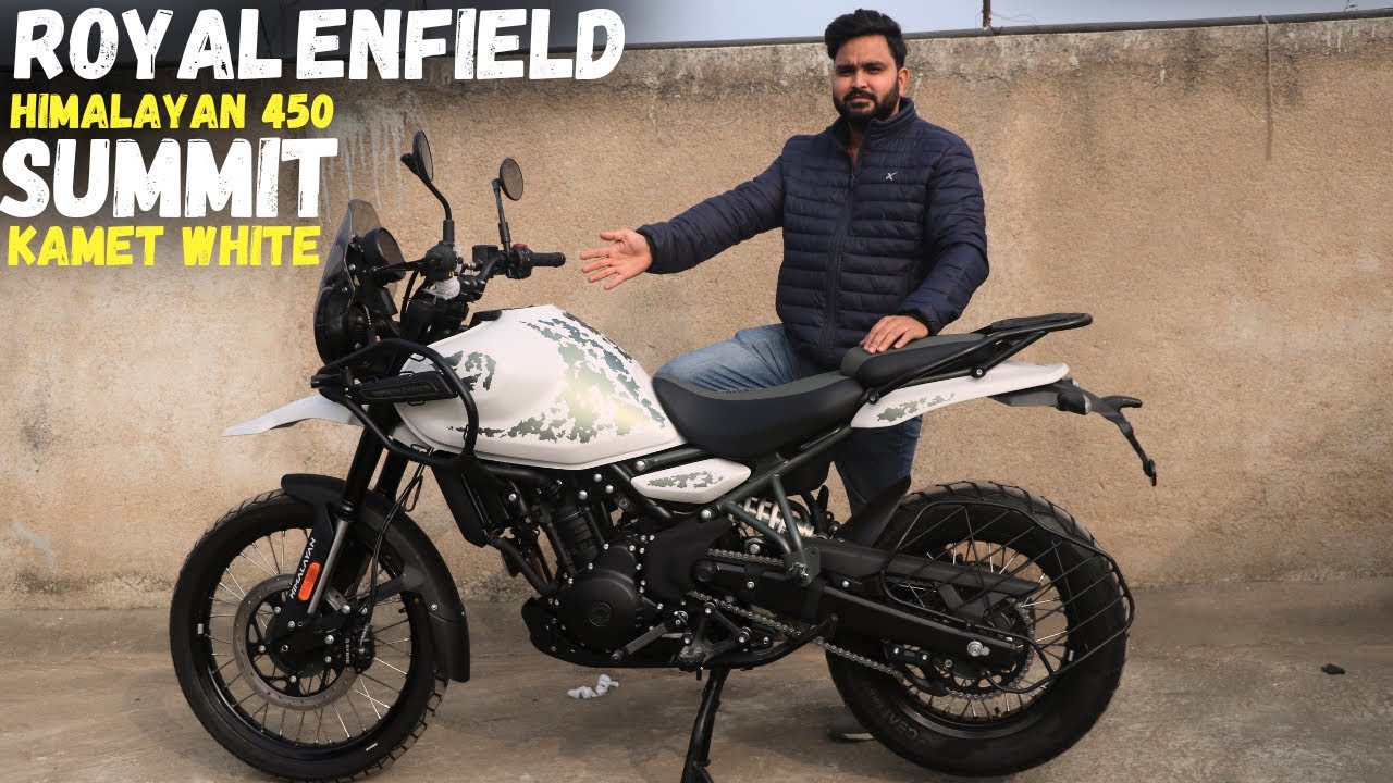 All new Royal Enfield Himalayan 450 Kamet white Top Varient SUMMIT Review Hindi