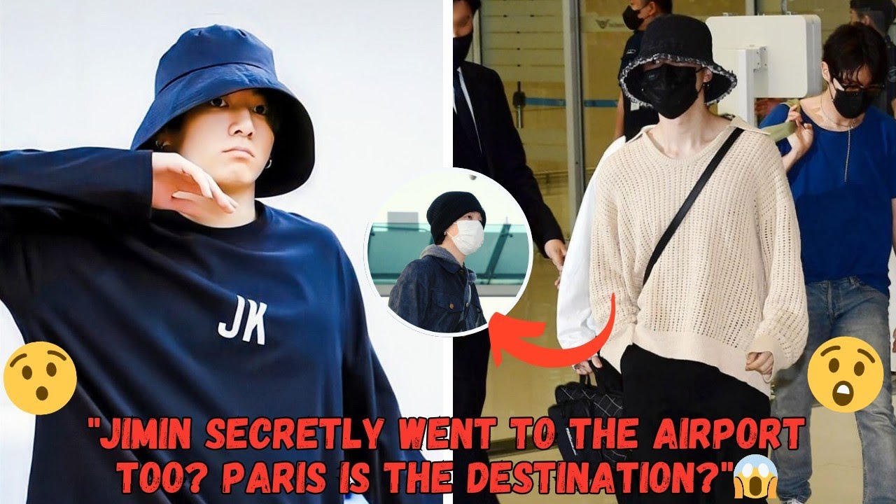 Army splashy! Jimin was caught on camera heading to the airport after Jungkook left! 😮🇫🇷