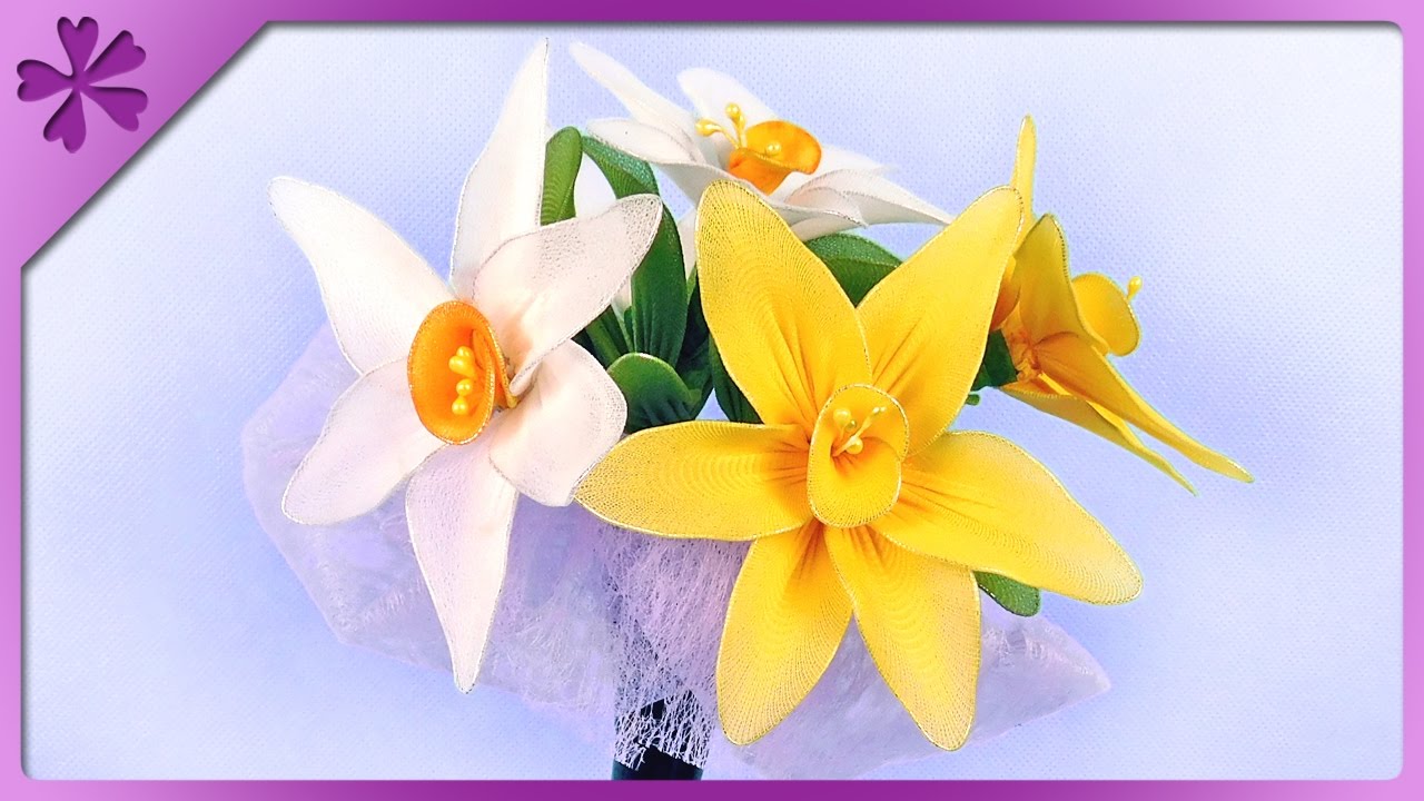 DIY Nylon narcissus jonquilla (ENG Subtitles) - Speed up #336