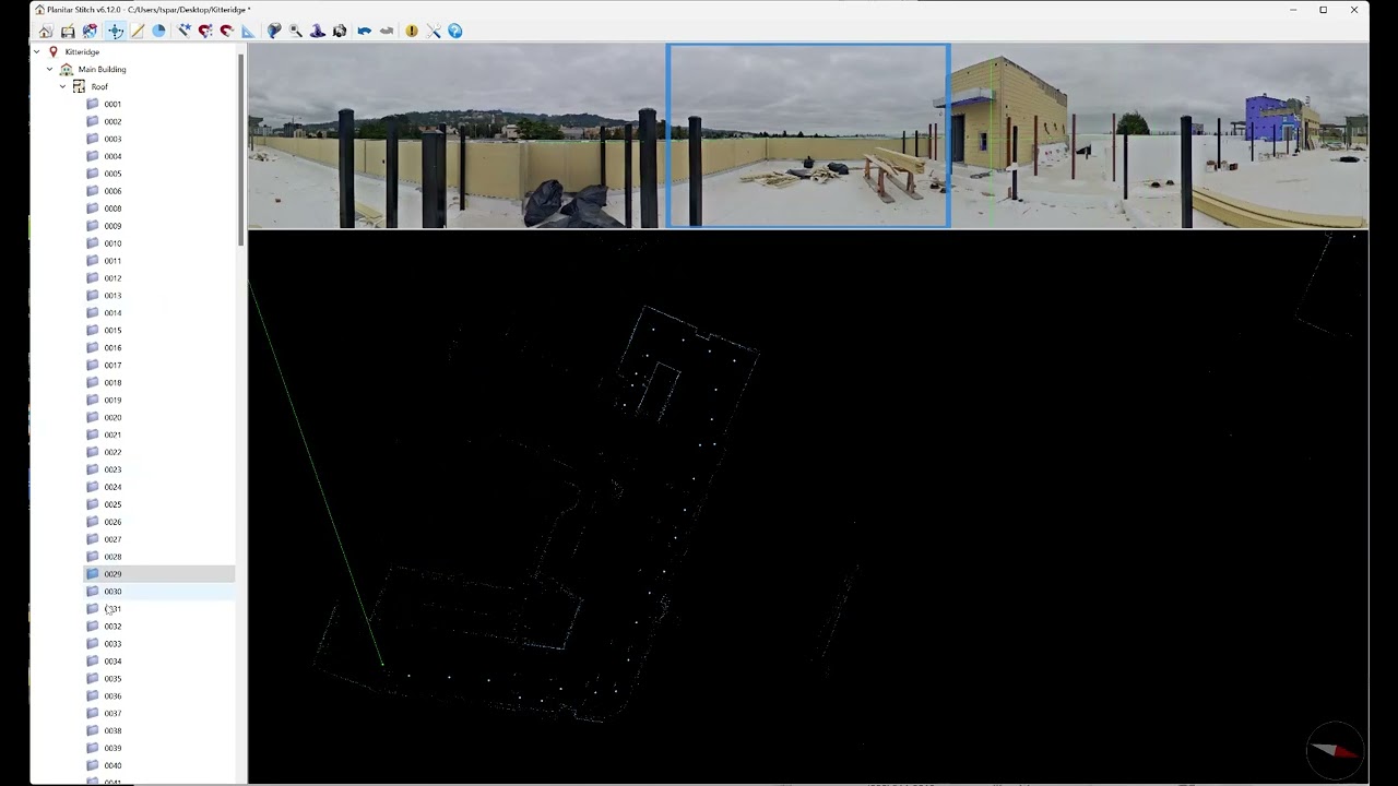 iGuide: Stitching a 156 scan rooftop project together, no auto aligning.