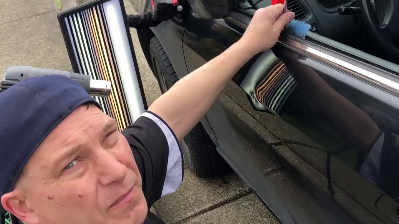 HOW TO- 🚗PDR Accessing door window panel bodyline dent FREEBIE DENT!