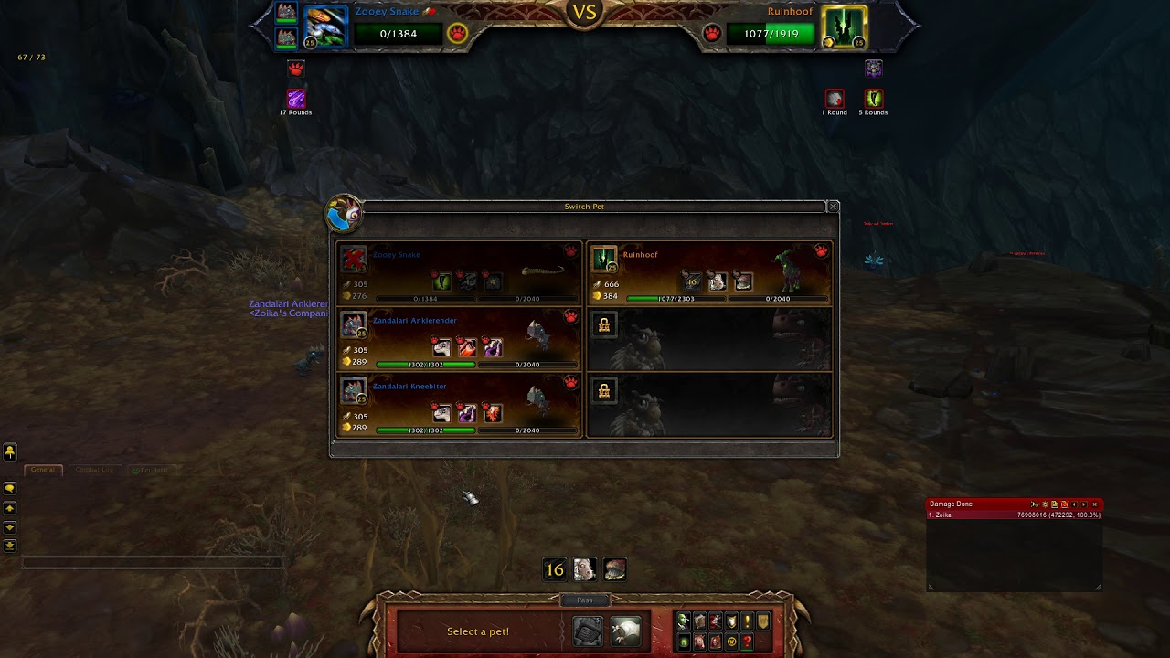 WOW - Pet Battle - Ruinhoof - Full Beast Team