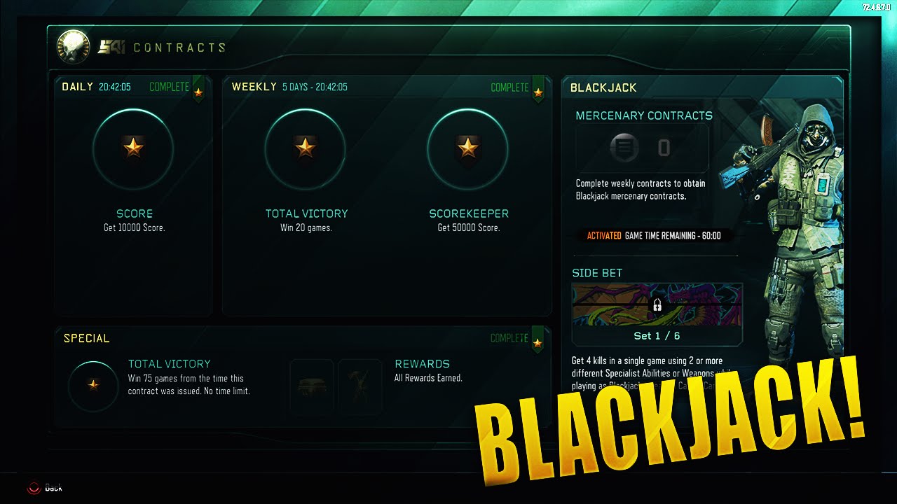 ALL CONTRACTS COMPLETED! UNLOCKING "BLACKJACK SPECIALIST" AND MORE! (BO3 Blackjack Specialist)