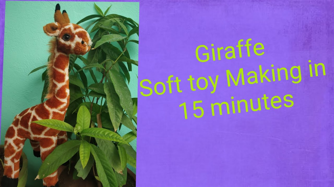 Soft toy making// How to make Giraffe soft toy at home in 15 minutes with free pattern