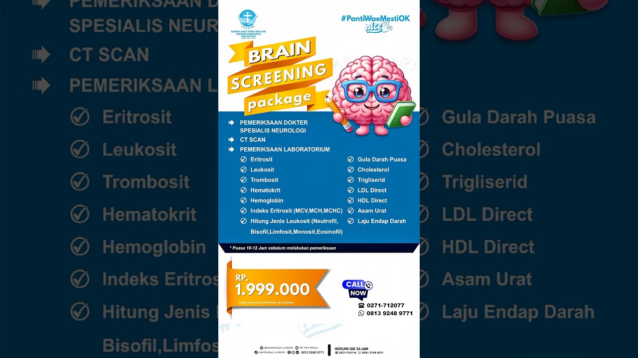 KENALI RISIKO STROKE LEWAT BRAIN SCREENING @RS PANTI WALUYO! 🧠🚨💙