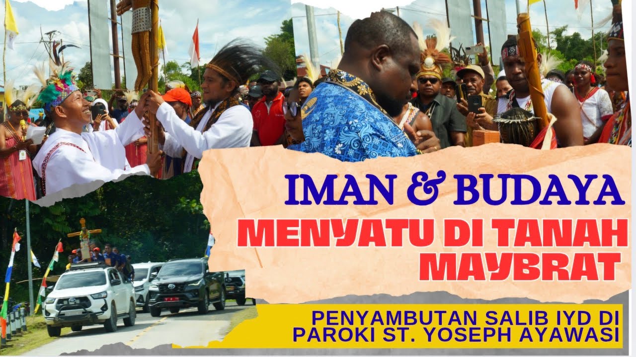 PROSESI PENYAMBUTAN SALIB IYD DI TANAH MAYBRAT, PAROKI ST. YOSEPH, AYAWASI 