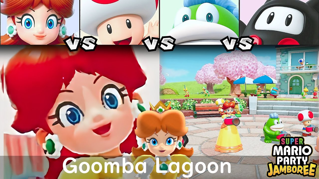 Super Mario Party Jamboree Daisy vs Toad vs Spike vs Ninji in Goomba Lagoon