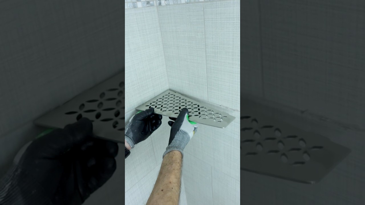 How to Install Schluter Shower Shelf - #shorts #homerepairtutor