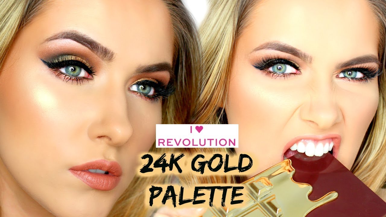I HEART REVOLUTION 24K GOLD PALETTE MAKEUP TUTORIAL ✨ | shivonmakeupbiz