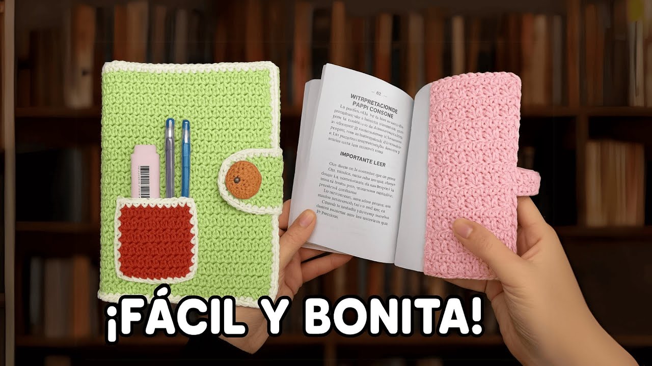 Funda para libro a crochet fácil y rápida | Tutorial completo