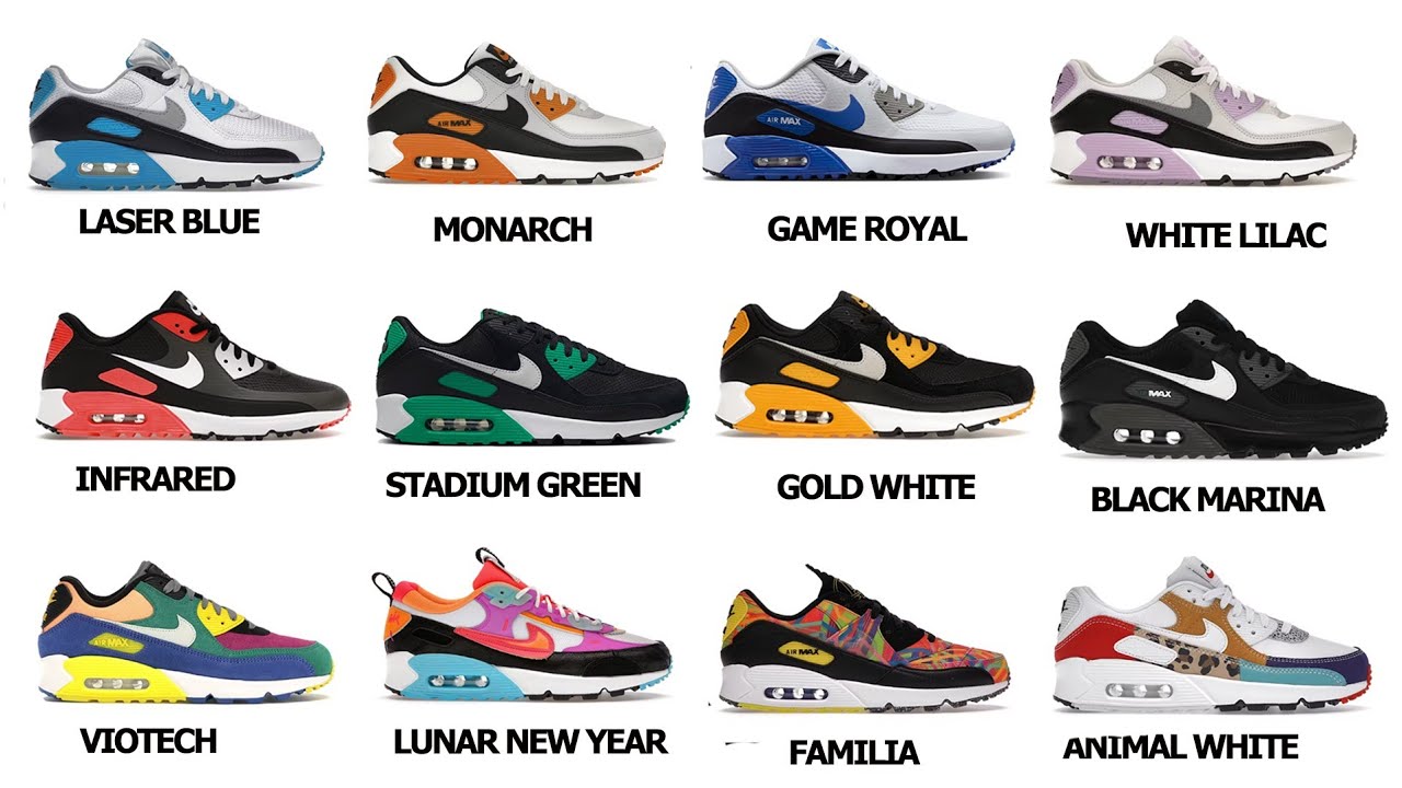 Nike Air Max 90_ Visual Guide With Colorway Names
