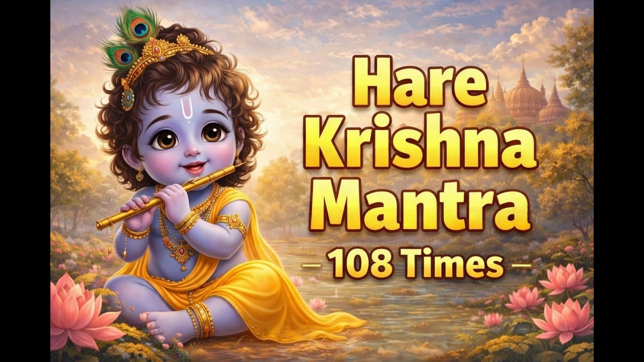 Hare Krishna Mantra 108 Times | Powerful Krishna Bhajan for Peace, Positivity & Devotion 🦚✨