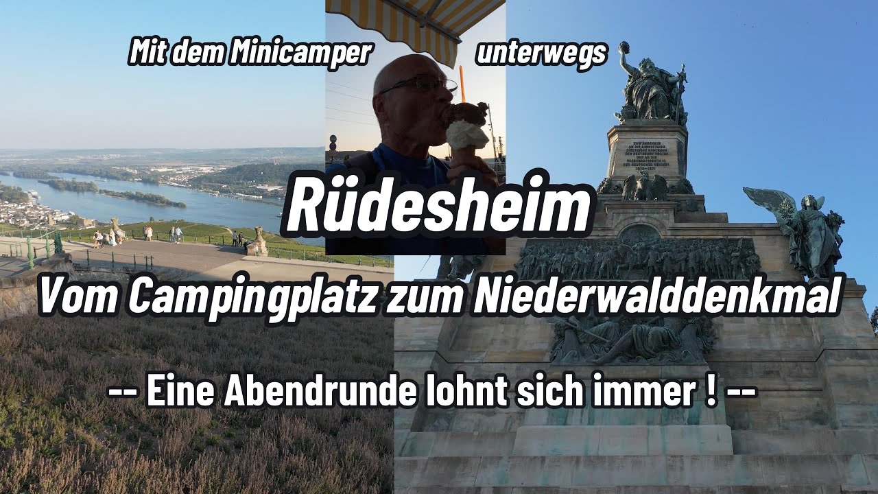 Radtour - vom Campingplatz Rüdesheim zum Niederwalddenkmal und Burgruine Ehrenfels