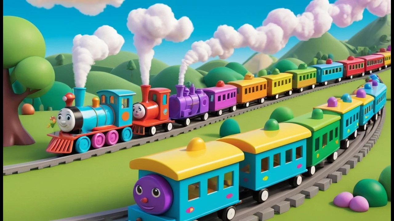 Trece Pequeños Trenes de Juguete Hacen Chu-Chu | Canciones de Trenes y Rimas para Contar