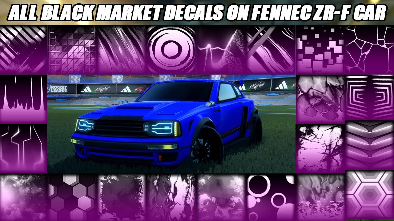 Showcasing All Black Market Decals On Fennec Z-RF - Rocket League Showcase