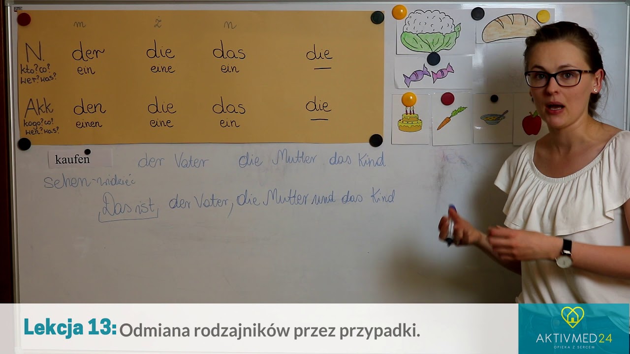Niemiecki dla opiekunek: lekcja 13 - rodzajniki określone w Nominativie i Akkusativie