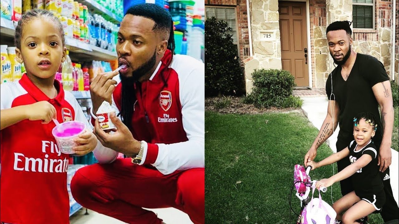 Flavour And his cute Daughters Sophia , Gabriella and her baby mama Anna banner
