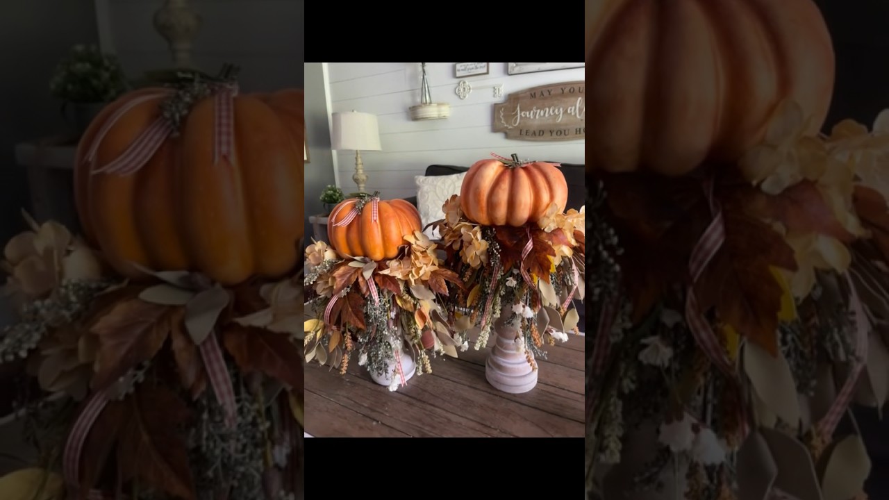 Fall crafts 🍁 🎃  #diy #pumpkin #candlestick #easy