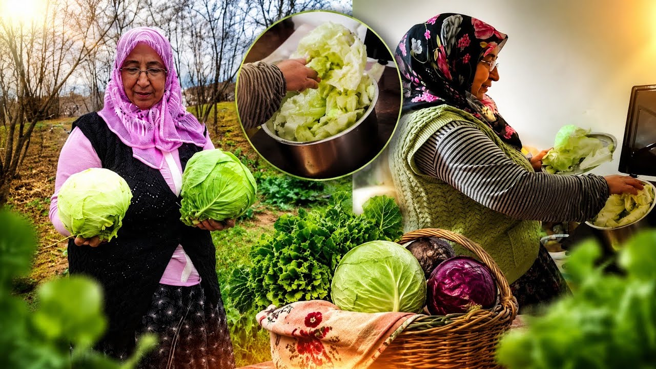 ❄️🥬🫙 Kış Ortasında Bu Bereket Şaşırtır! Bahçeden Beyaz Lahana (Kelem) Turşusu