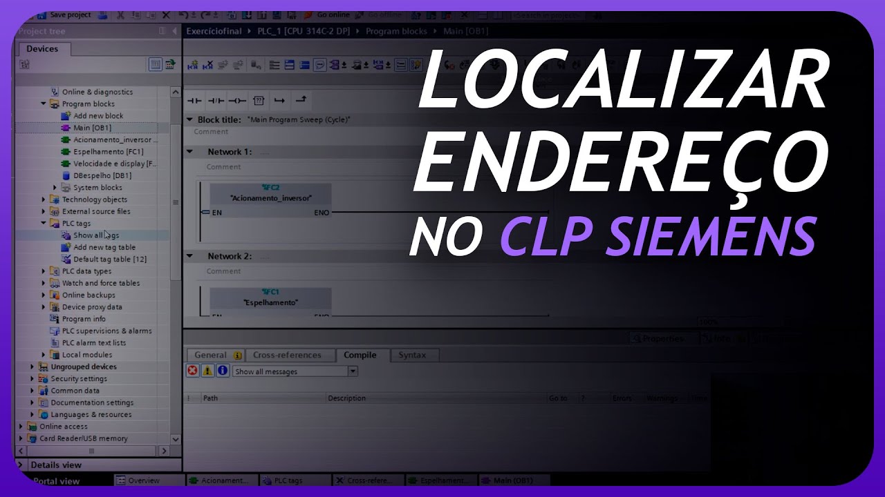 Como Encontrar um Endereço no CLP Siemens (TIA Portal e Simatic Manager)