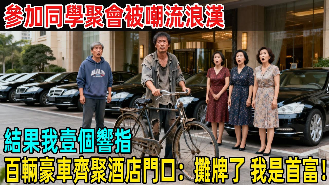 參加同學聚會被羞辱，結果我壹個響指，百輛豪車齊聚酒店門口：攤牌了，我是首富！#故事頻道 #感人壹幕 #分享#老年生活 #人生感悟