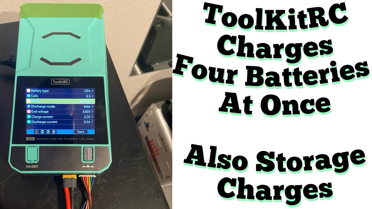 Toolkitrc RC Battery Smart Charger, Charges or Smart Charges up to 4 batteries at once!