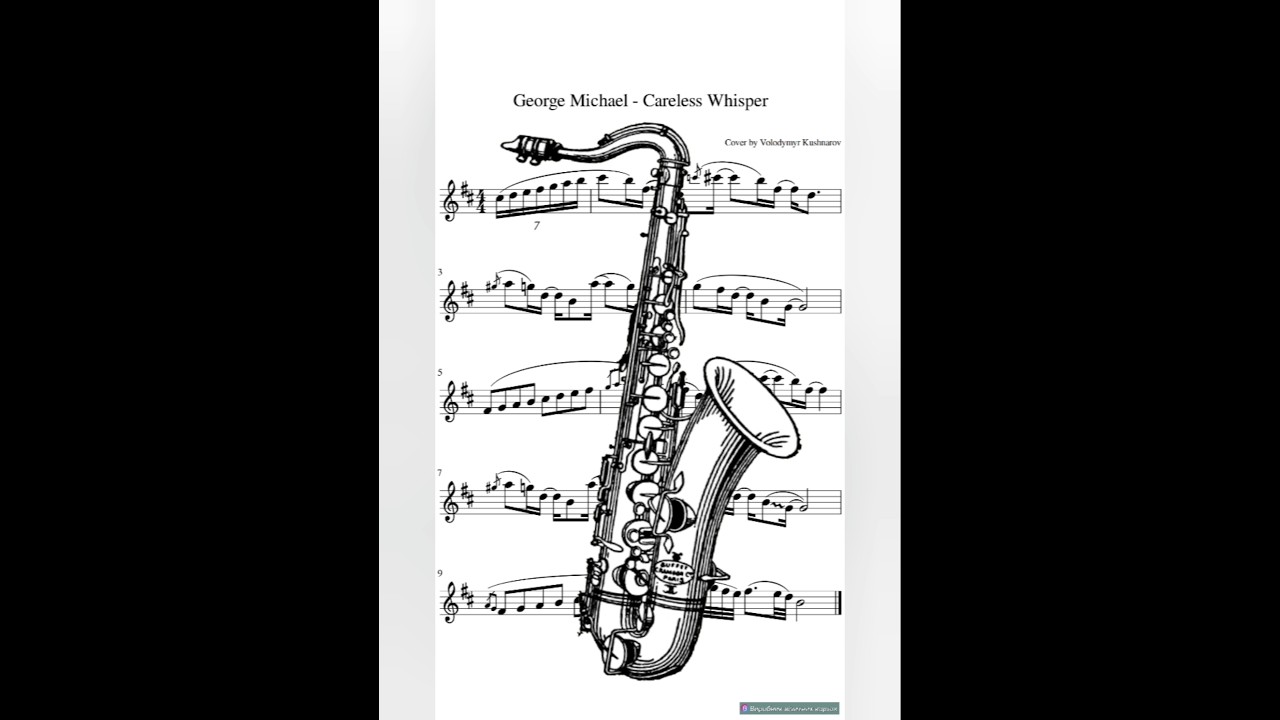 George Michael - Careless Whisper nuty na saksofon #nuty #transkrypcja #saksofon #cover