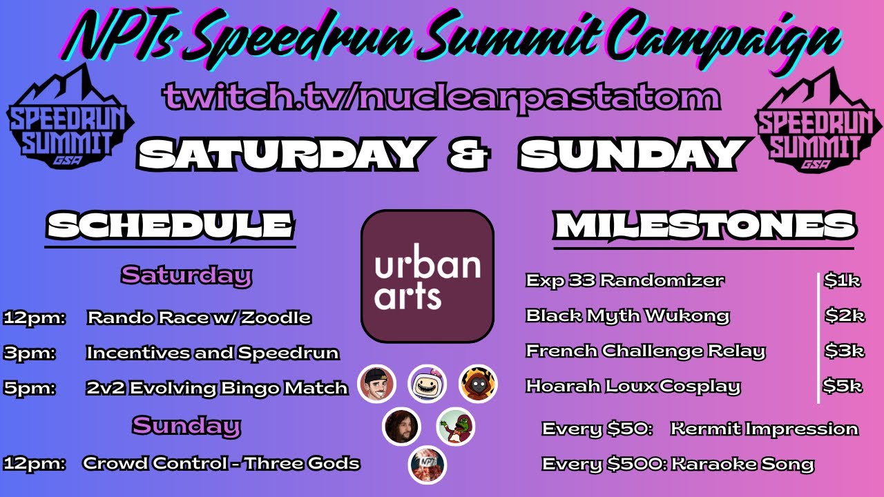 CHARITY STREAM WEEKEND FOR URBAN ARTS | Crowd Control, Karaoke, Marbles, and More! SEE DESCRIPTION