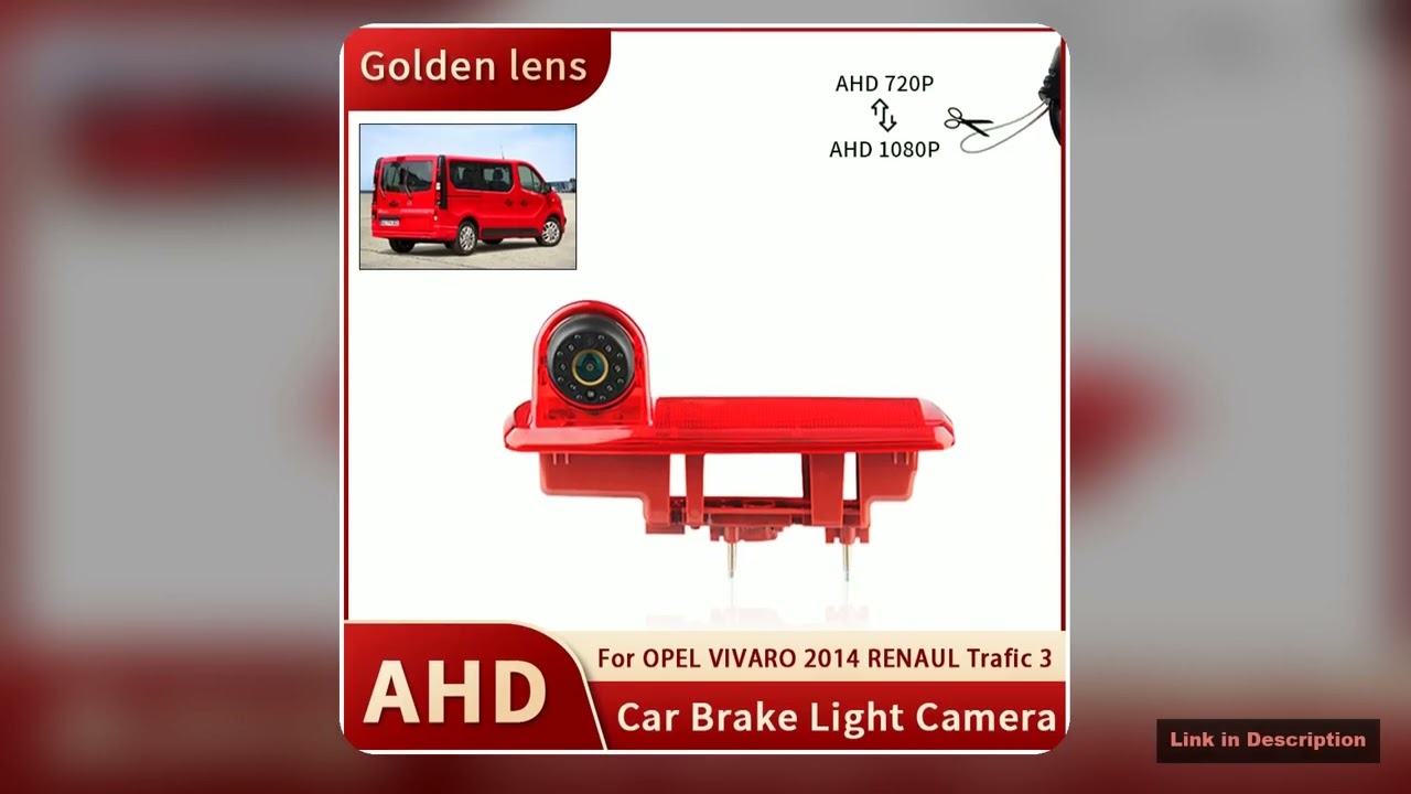 AHD1080P Car Brake Light Rear view Reverse Camera For OPEL VIVARO 2014 RENAUL Trafic 3 Waterproof