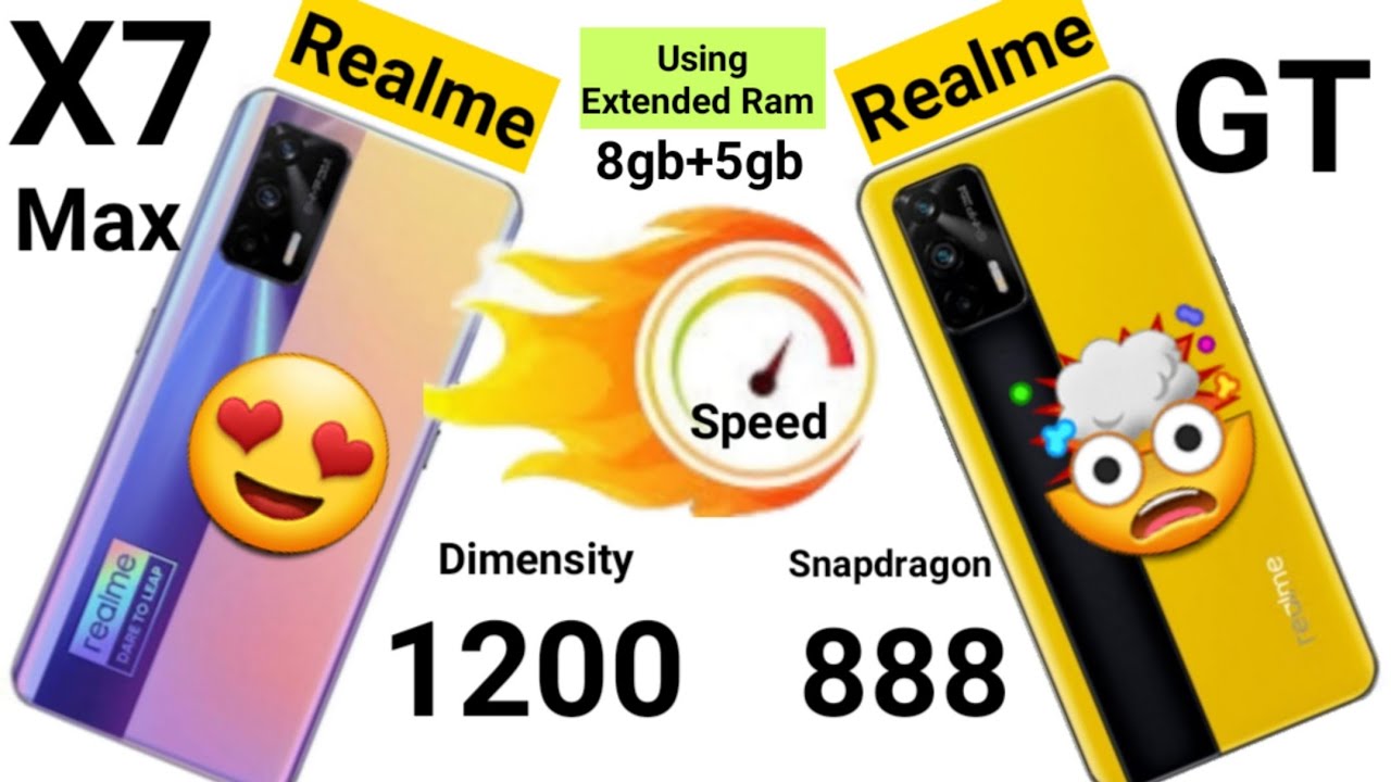 Realme GT vs Realme X7 Max speedtest, Ram Management using Extended Ram will it make any difference