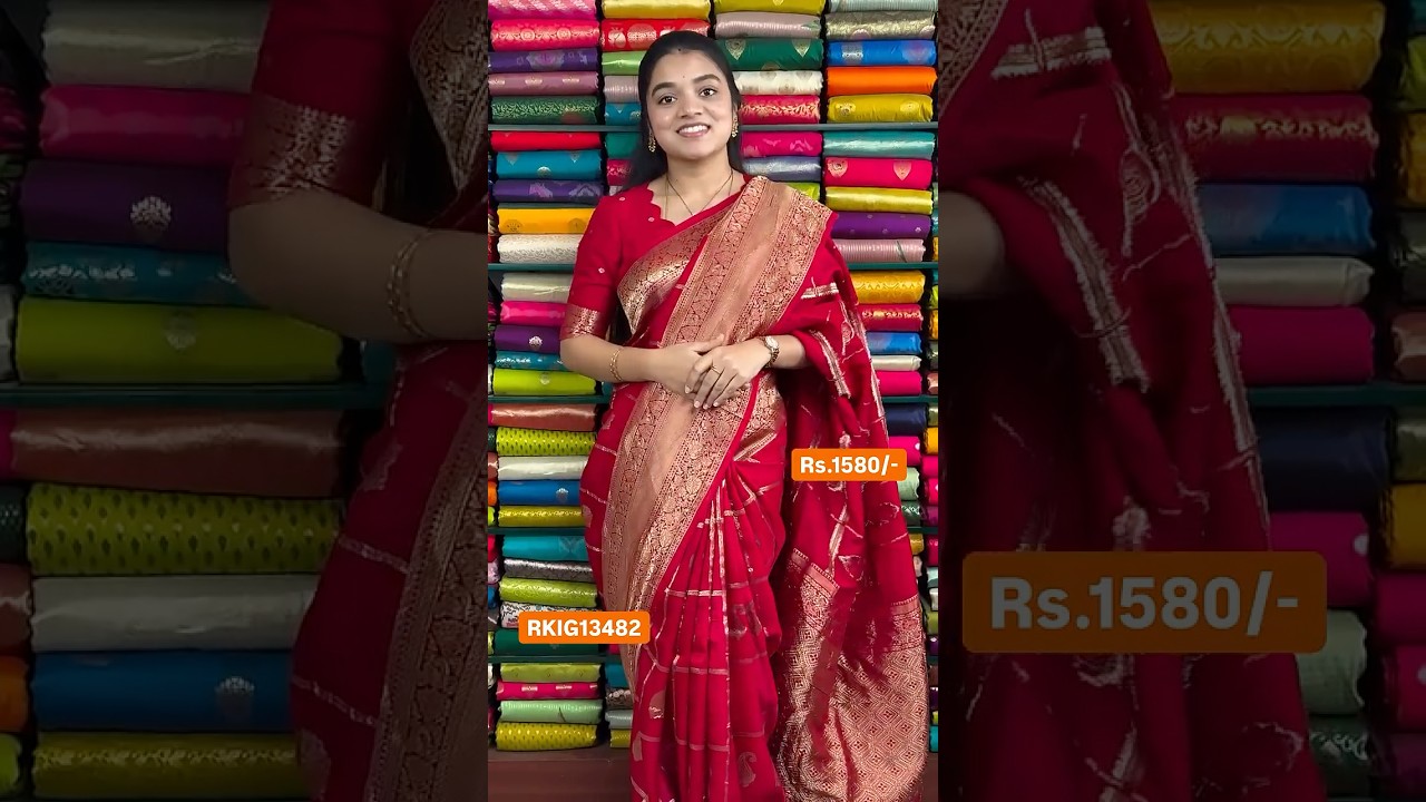 Mashru Crepe Silk Zari Butti Red Saree I Wholesale Shop I@Rkcollectionssarees