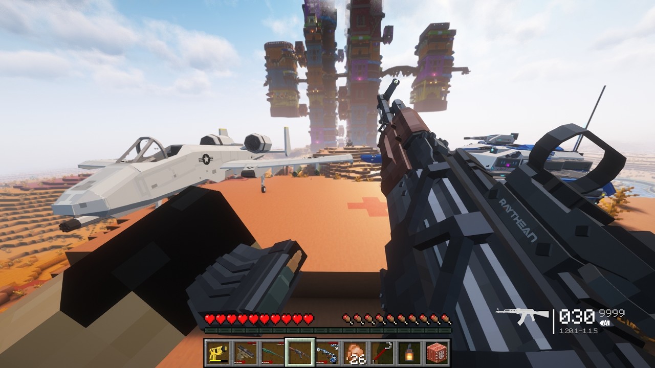 DESTROYING the BIGGEST Pillager Bastille with a FIGHTER PLANE & Modern Weapons 💥