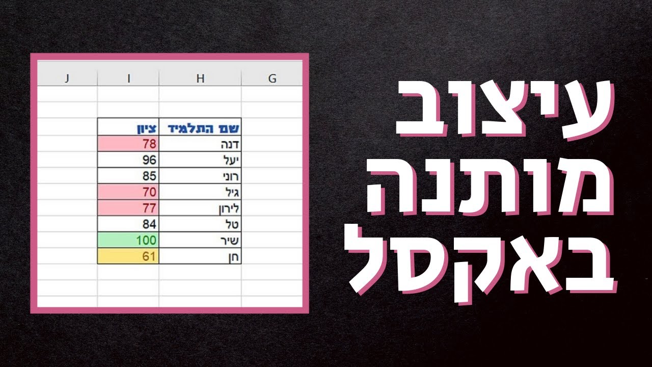 עיצוב מותנה באקסל