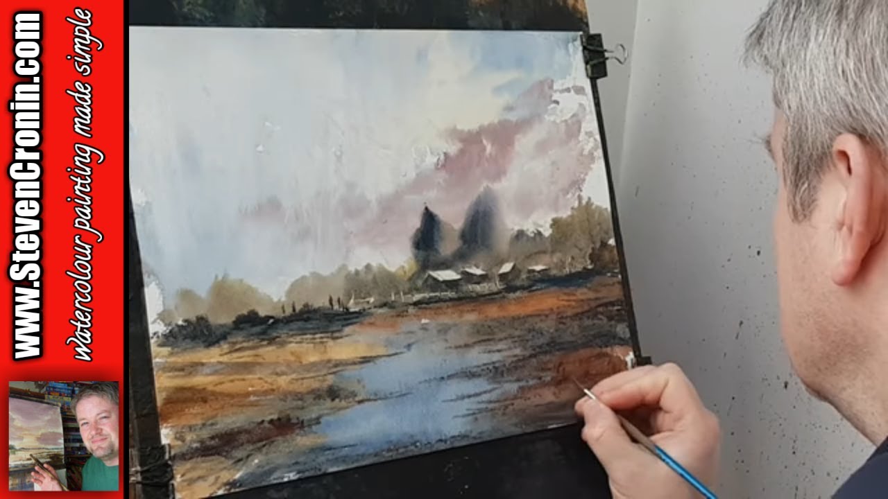 Flooded Fields Watercolour Painting Tutorial