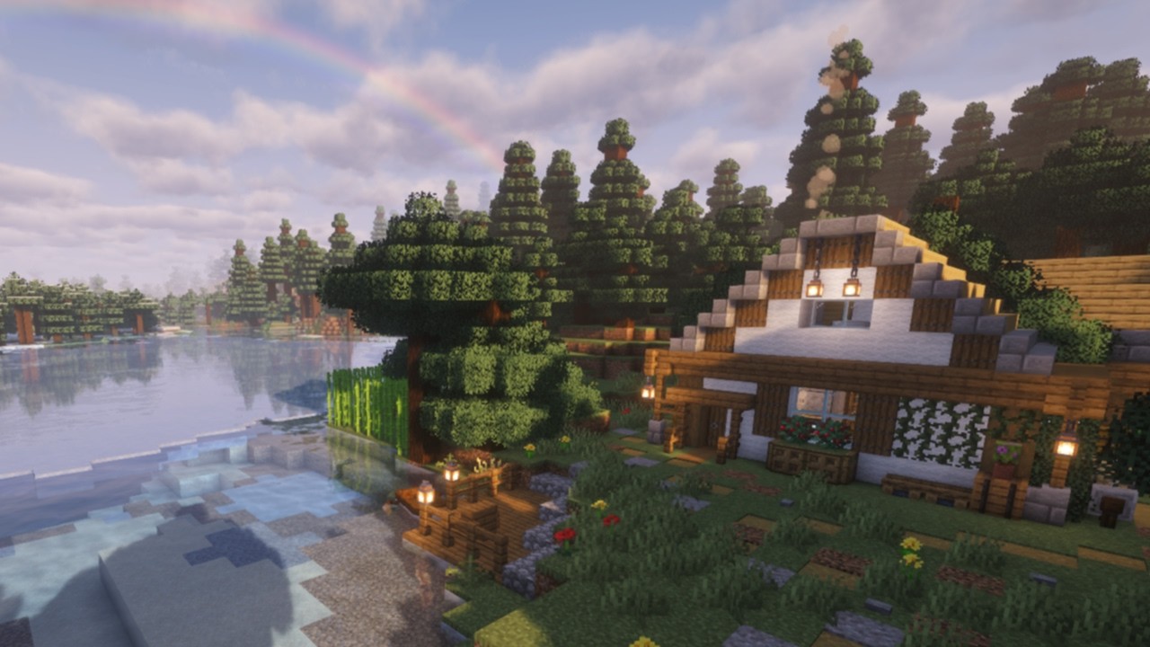 Minecraft | How to build a house in the Taiga / Як побудувати дім у тайзі
