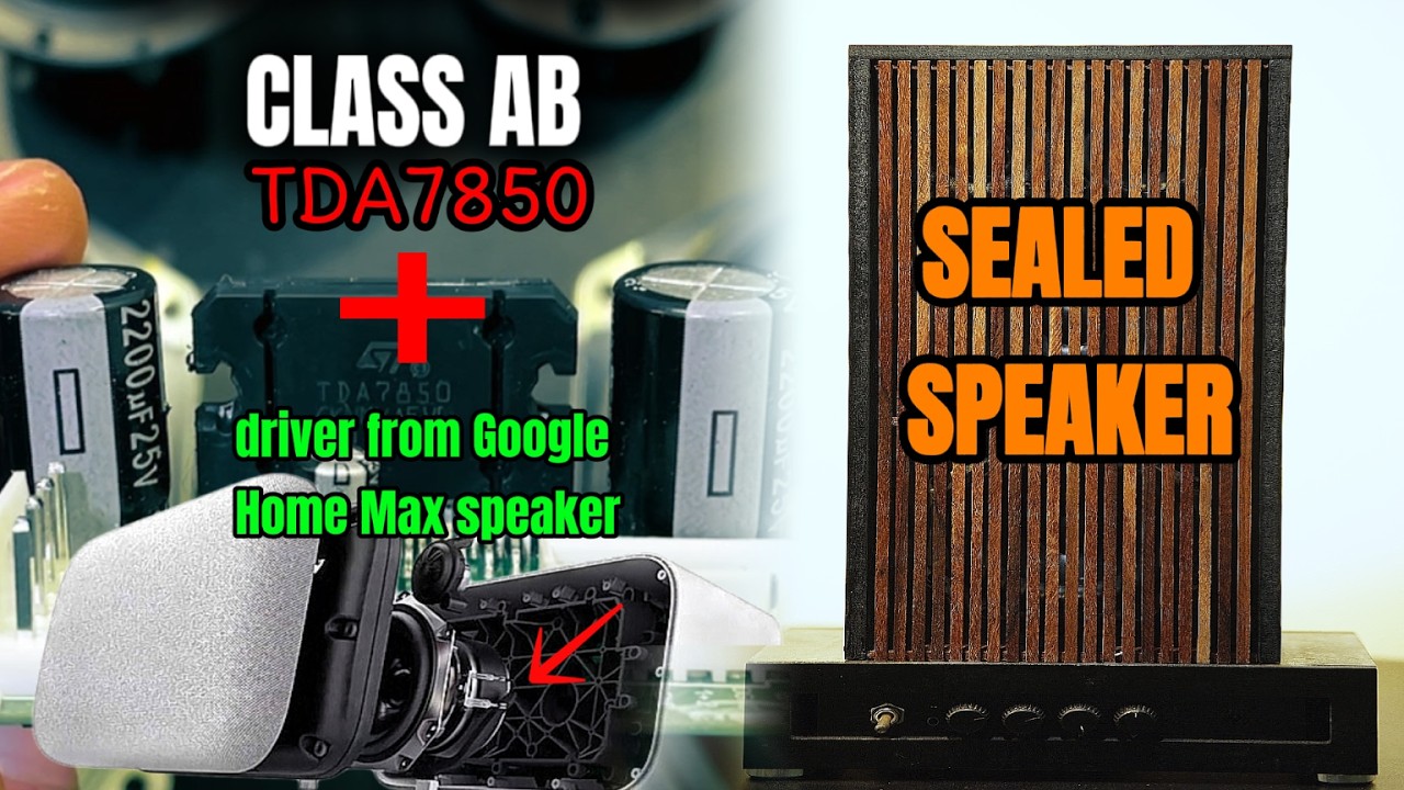 DIY Speaker Using Google Home Max Drivers | TDA7850 Class AB Amp Test