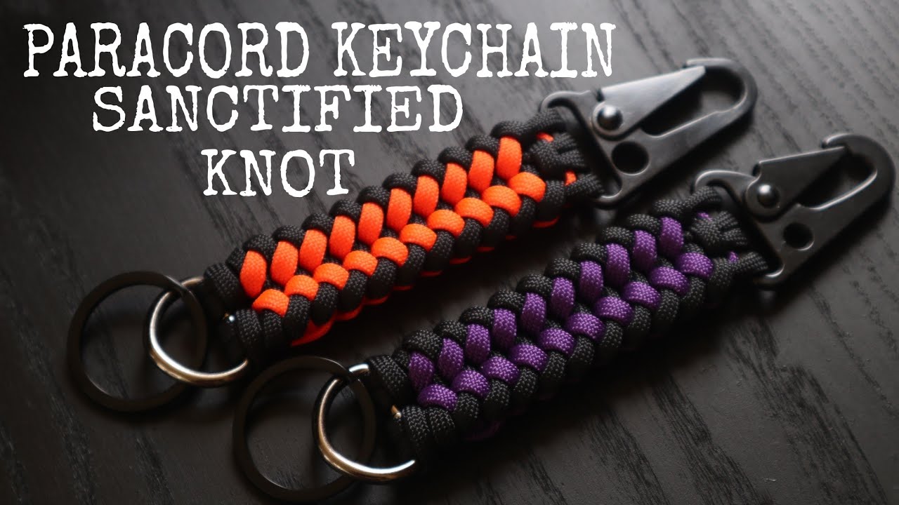 HOW TO MAKE KEYCHAIN SANCTIFIED KNOT WITH CARABINER / SNAPHOOK , SANCTIFIED PARACORD TUTORIAL