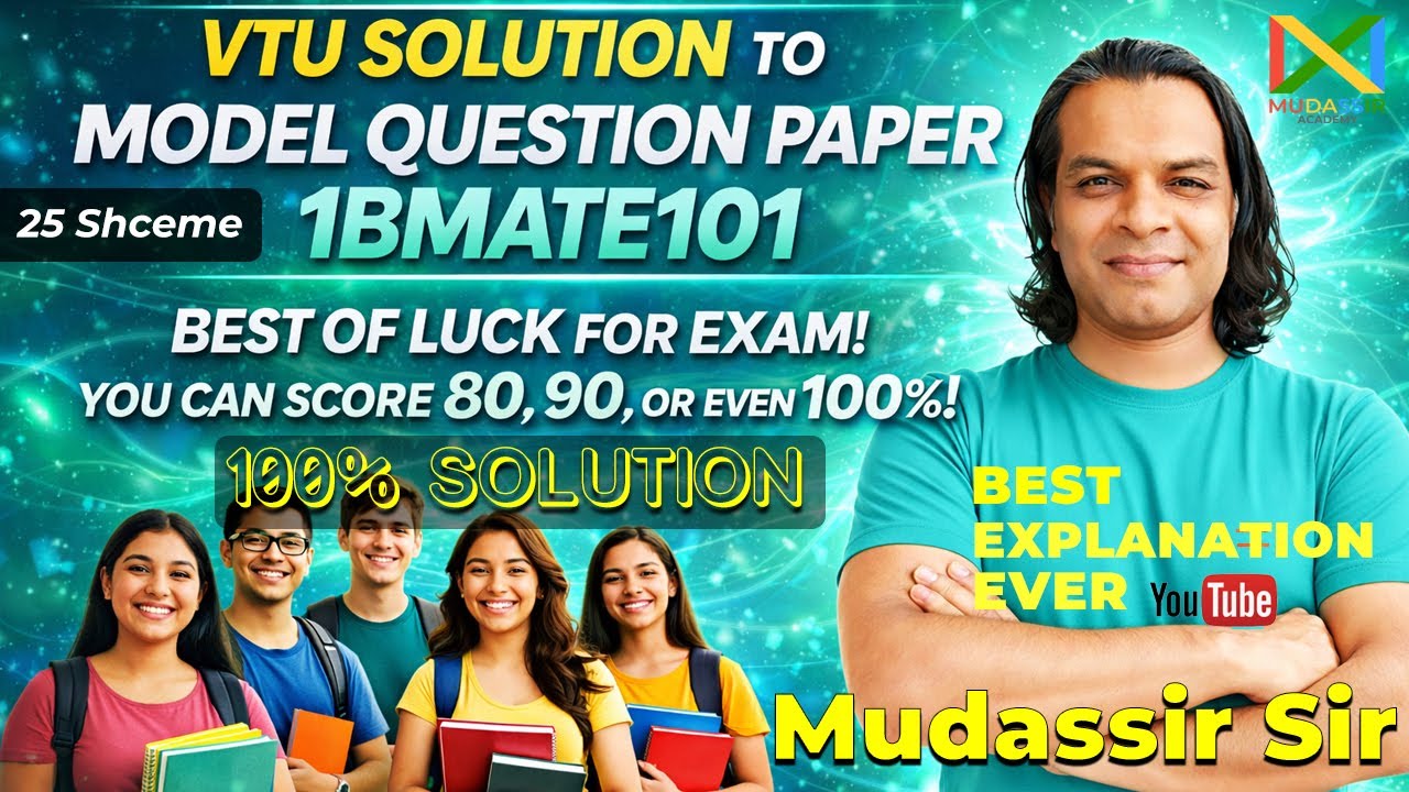 VTU Model Question Paper 2025 |1BMATE101 First Sem -Complete solution Engineering Mathematics 1