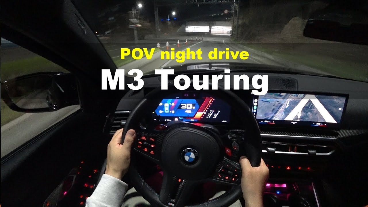 2024 BMW M3 Touring Competition xDrive POV night drive