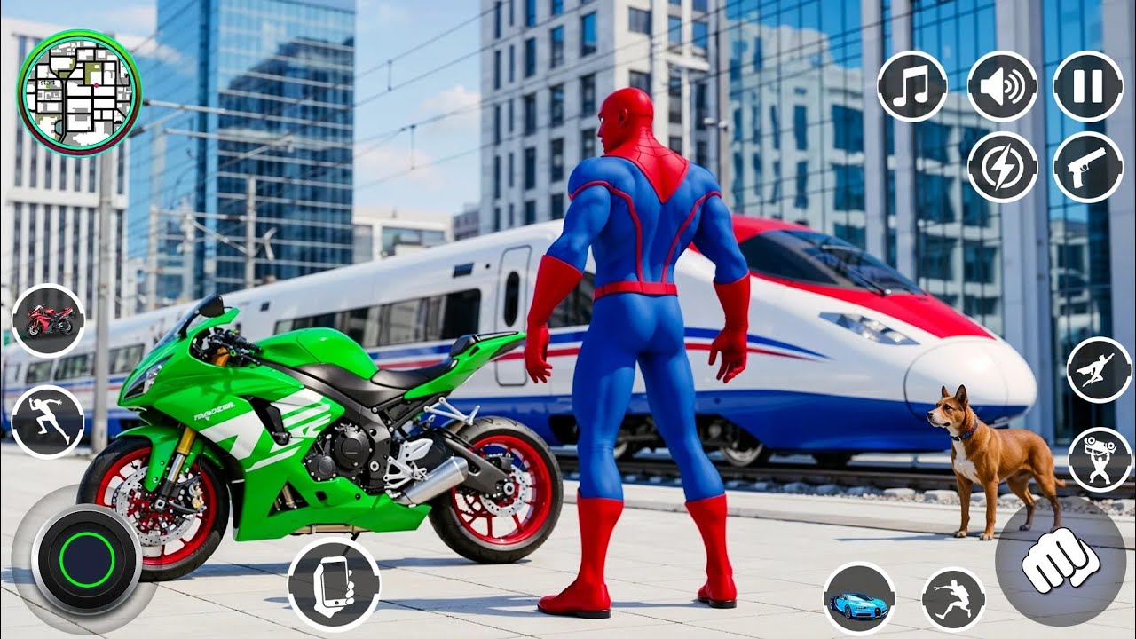 Spider Rope Hero Rescue City offline android games mobile games high graphics car games best 