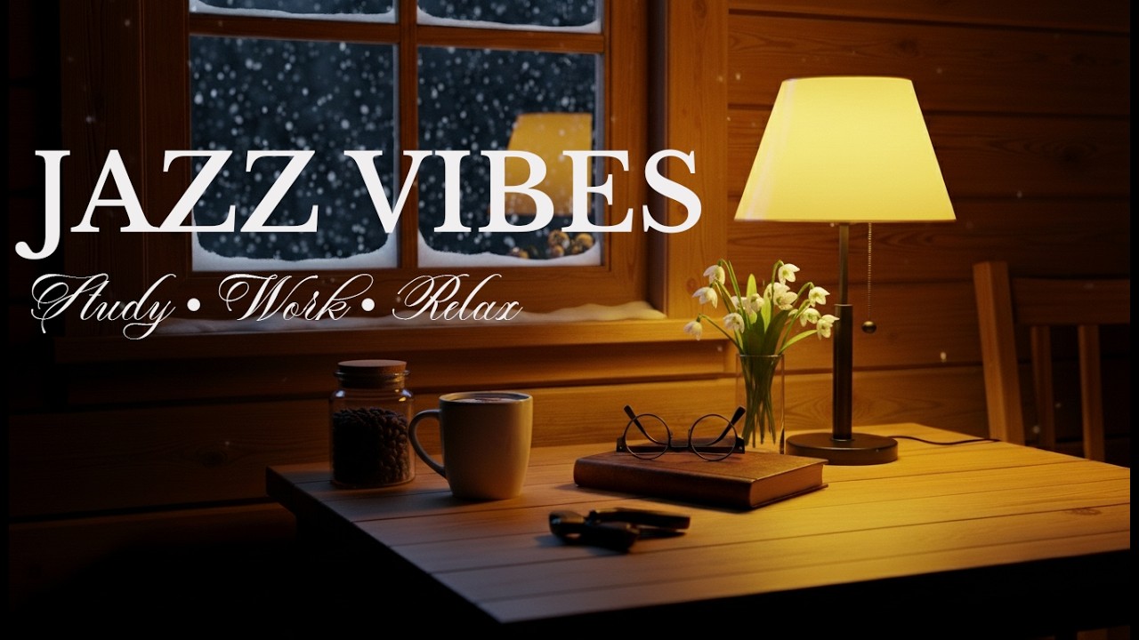 Cozy Winter Jazz ~ A Relaxing Coffee Shop Atmosphere for a Snowy Night