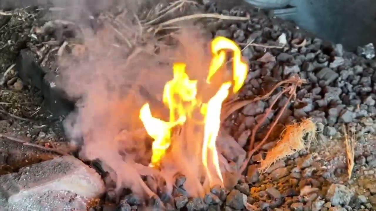 Lighting the old Tinwell village forge for the last time