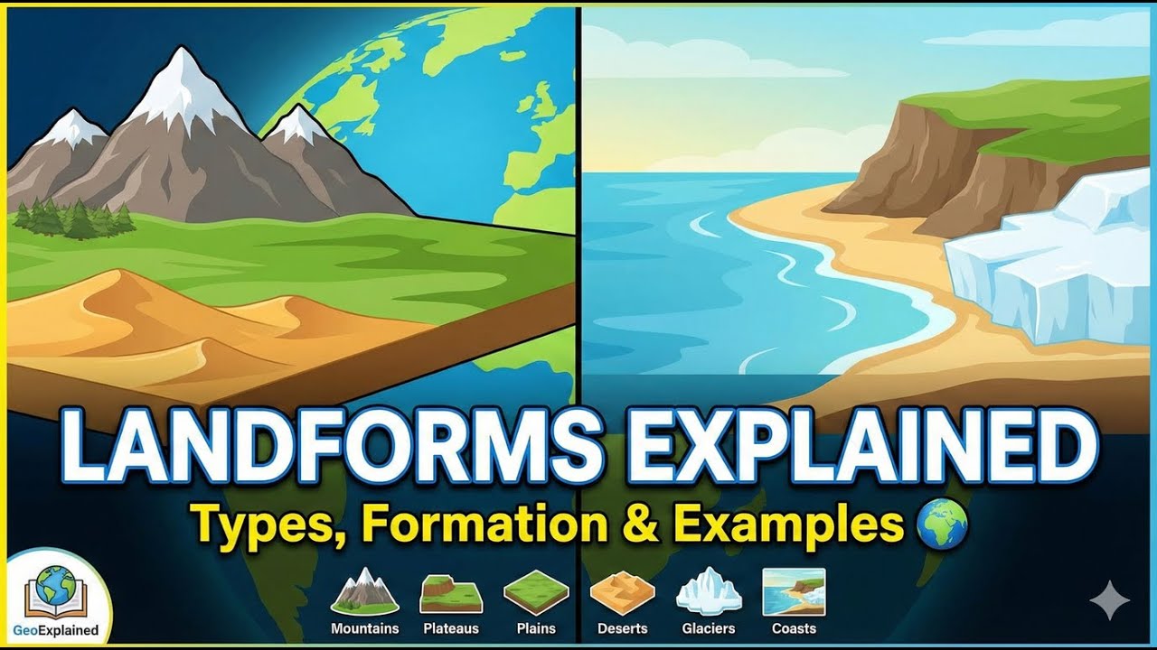 🌍 Landforms Explained | Types, Examples & Formation |