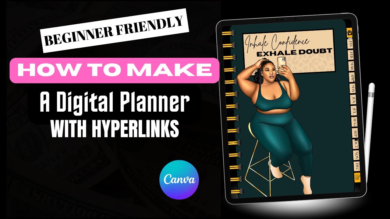 How To Create A Digital Planner with Hyperlinks In Canva | Beginner Friendly | STEP BY STEP TUTORIAL
