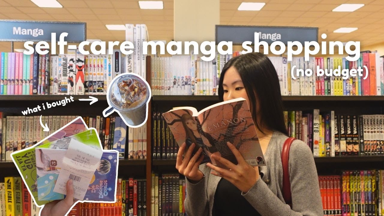 let's go self care manga shopping at barnes & noble // vlog & exciting haul