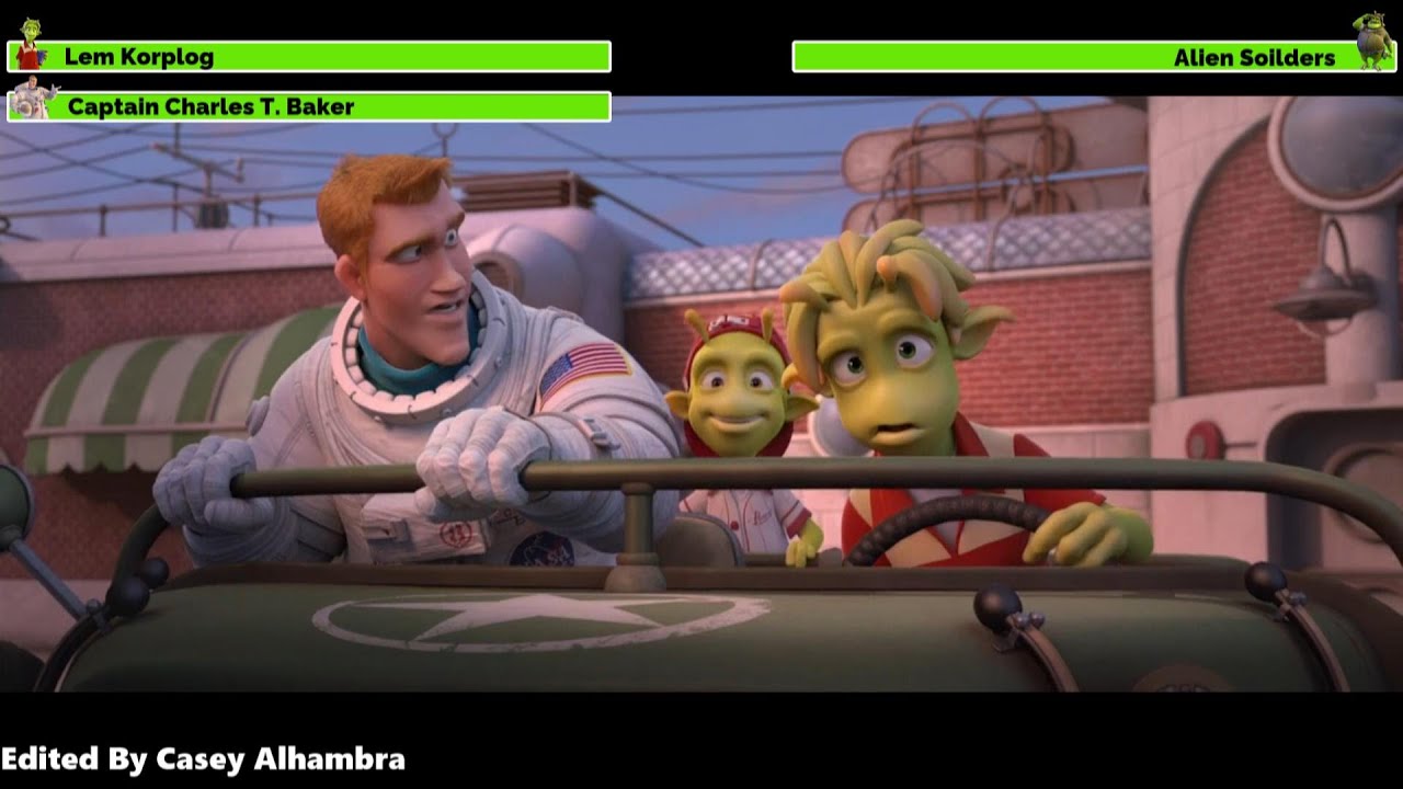Planet 51 (2009) Military Chase Scene with healthbars