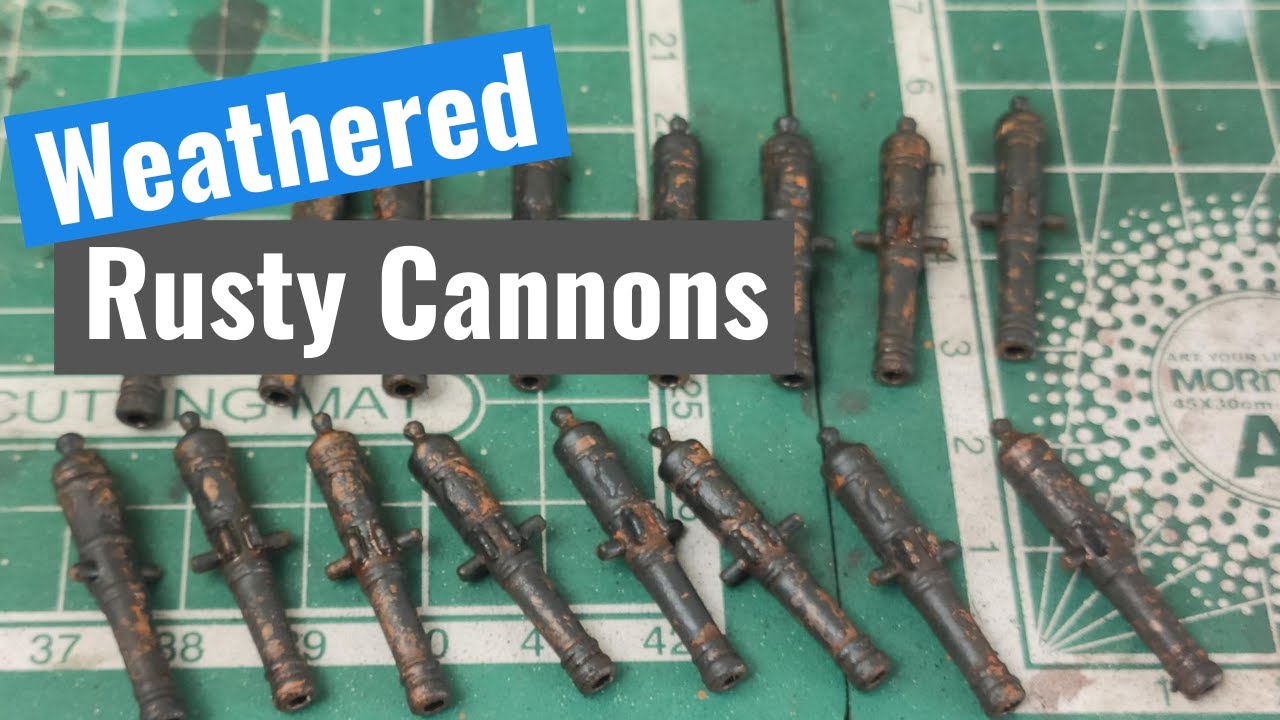 Santisima Trinidad - Part 36 - Weathered, rust effects, paint chipping cannons
