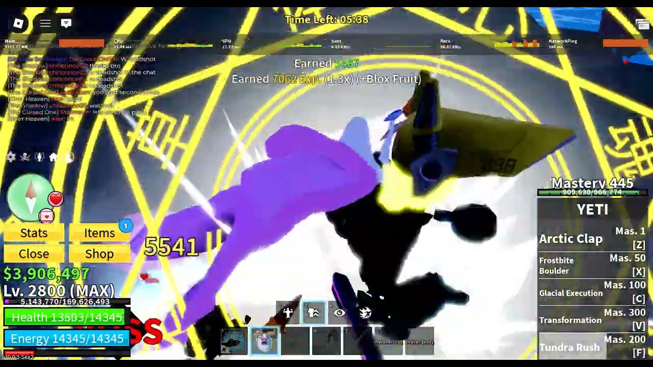 Playing bloxfruits: PVP
