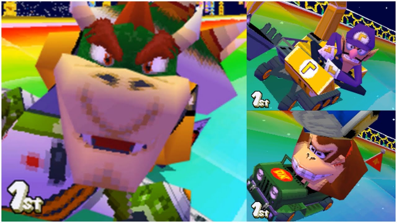 【マリオカートDS】レインボーロード「150㏄／COM:つよい」を全キャラで１位！
