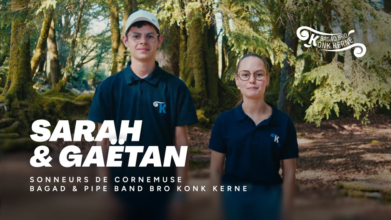 Sarah et Gaëtan : sonneurs de cornemuse au Bagad & Pipe Band Bro Konk Kerne (Menez-Meur 2025)